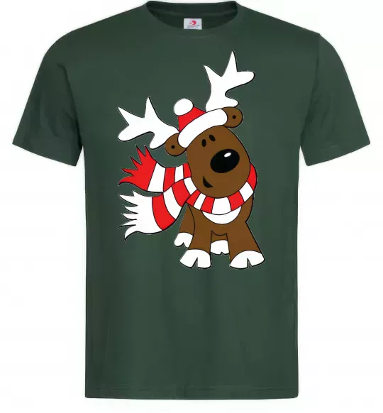 Мужская футболка STRIPED DEER Темно-зеленый фото
