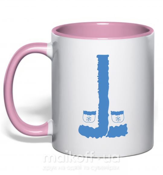 Чашка з кольоровою ручкою СНЕГУРОЧКА Ніжно рожевий фото