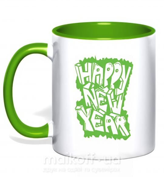 Чашка с цветной ручкой HAPPY NEW YEAR GRAFFITI Зеленый фото