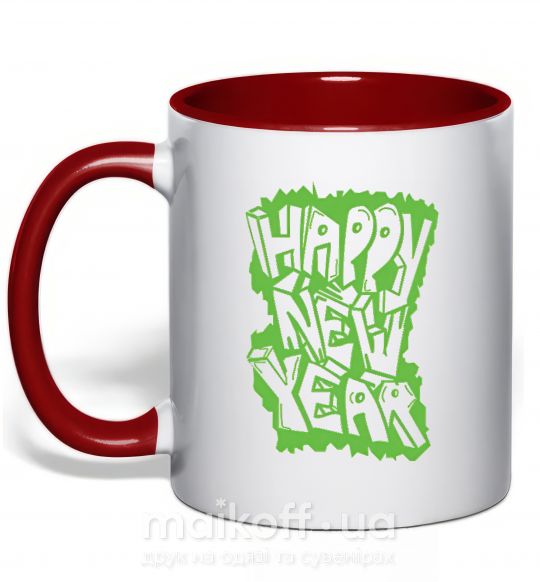 Чашка с цветной ручкой HAPPY NEW YEAR GRAFFITI Красный фото