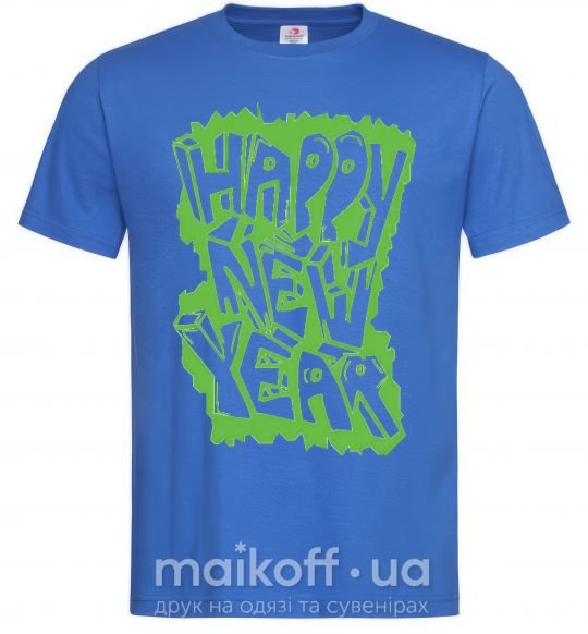 Чоловіча футболка HAPPY NEW YEAR GRAFFITI Яскраво-синій фото