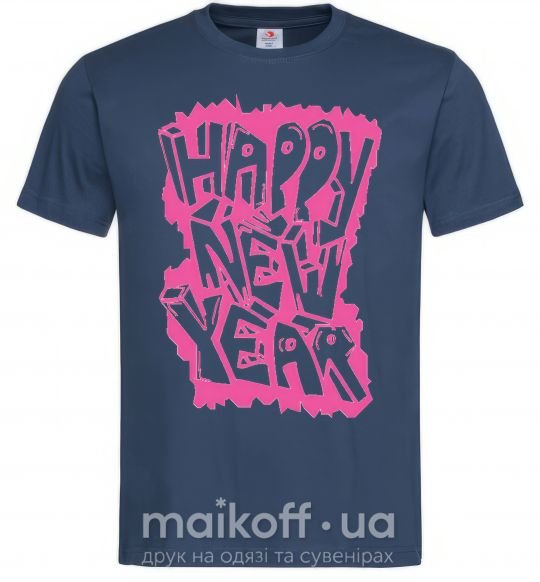 Мужская футболка HAPPY NEW YEAR GRAFFITI Темно-синий фото