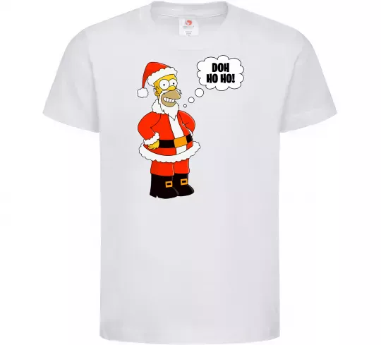 Детская футболка SIMPSON SANTA Белый фото