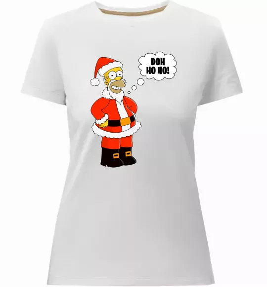 Женская премиум футболка SIMPSON SANTA Белый фото