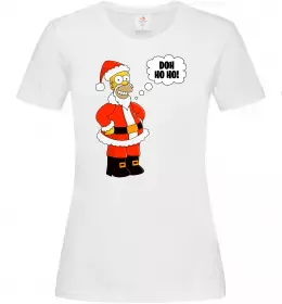 Женская футболка KISS MY ASS Homer simpson Белый фото