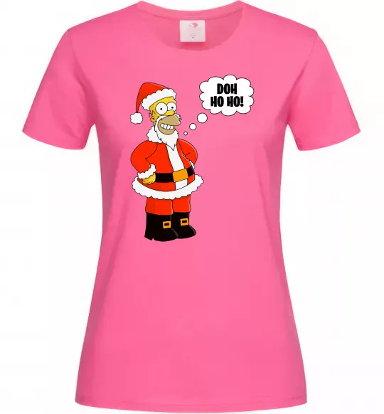 Жіноча футболка SIMPSON SANTA Яскраво-рожевий фото