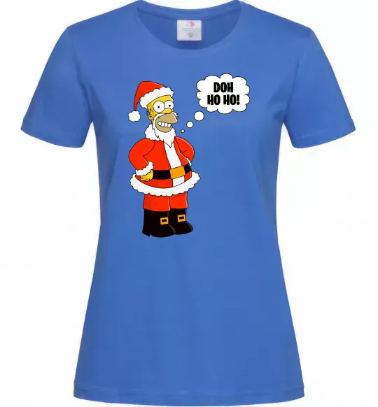 Жіноча футболка SIMPSON SANTA Яскраво-синій фото