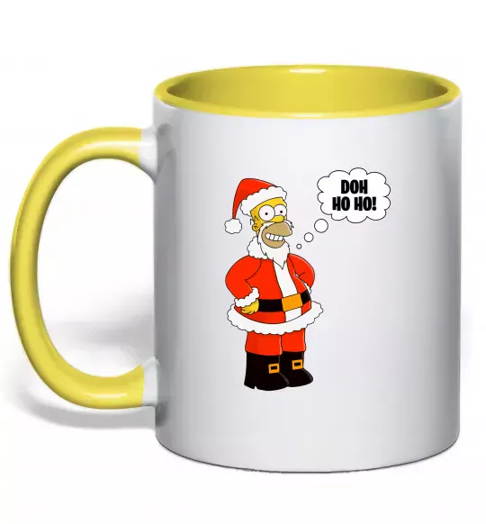 Чашка с цветной ручкой SIMPSON SANTA Солнечно желтый фото