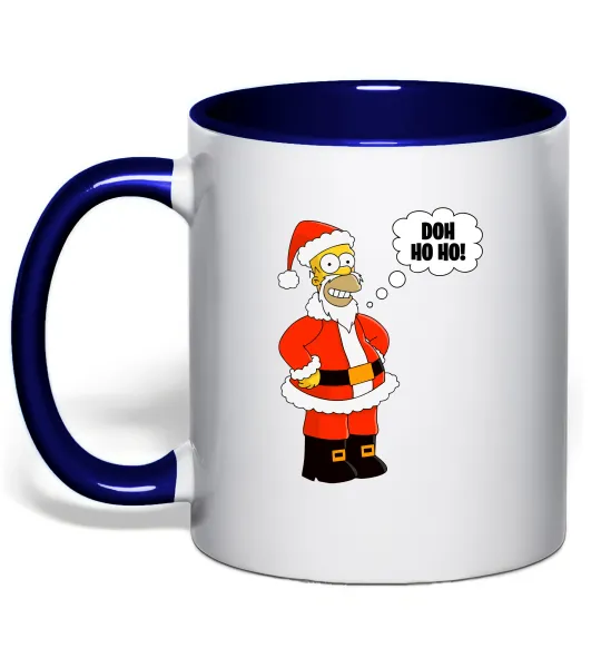 Чашка с цветной ручкой SIMPSON SANTA Глубокий темно-синий фото