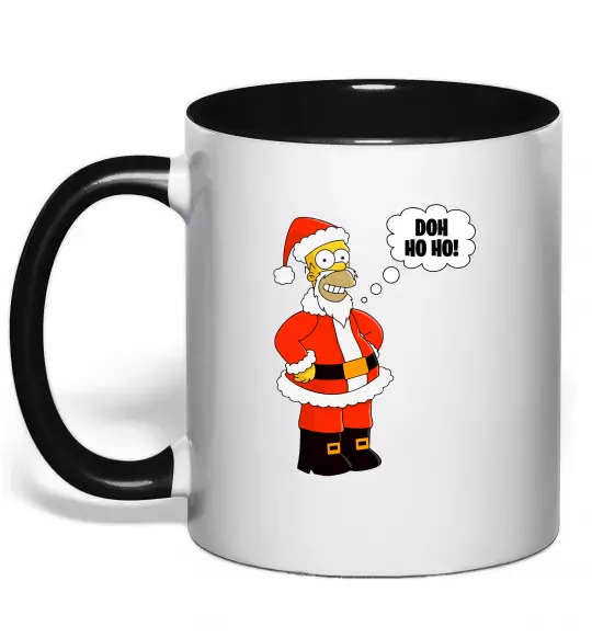 Чашка с цветной ручкой SIMPSON SANTA Черный фото