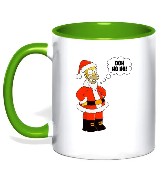 Чашка з кольоровою ручкою SIMPSON SANTA Лаймовий фото