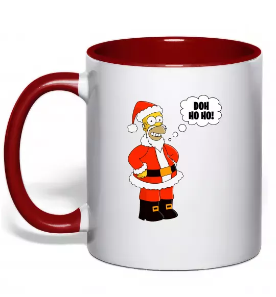 Чашка с цветной ручкой SIMPSON SANTA Красный фото