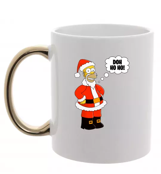 Чашка с цветной ручкой SIMPSON SANTA Золото фото