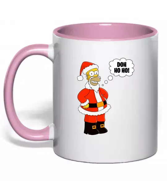 Чашка с цветной ручкой SIMPSON SANTA Нежно розовый фото