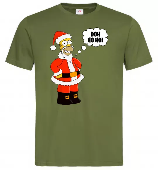 Чоловіча футболка SIMPSON SANTA Оливковий фото