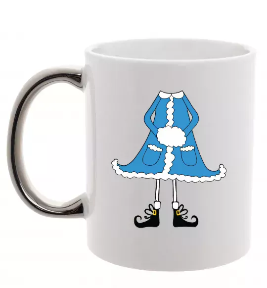 Чашка с цветной ручкой Snow Maiden Серебро фото