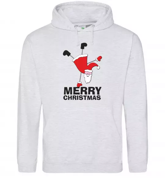 Женская толстовка (худи) FUN SANTA Серый меланж фото