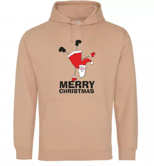 Женская толстовка (худи) FUN SANTA Песочный фото