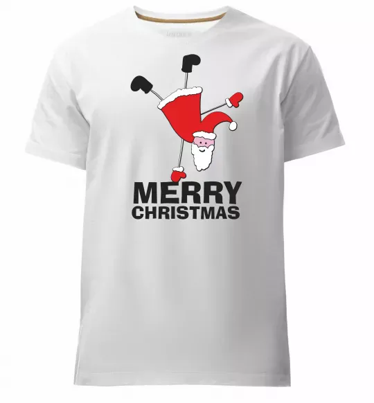 Мужская премиум футболка FUN SANTA Белый фото