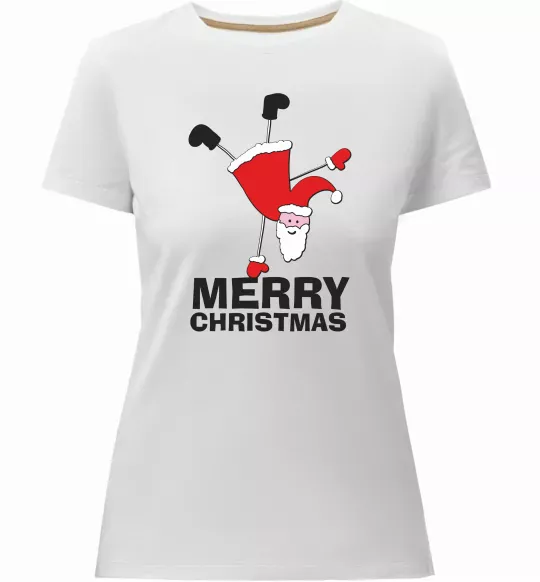 Женская премиум футболка FUN SANTA Белый фото