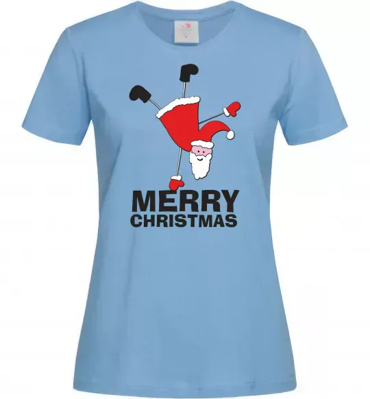 Жіноча футболка FUN SANTA Блакитний фото