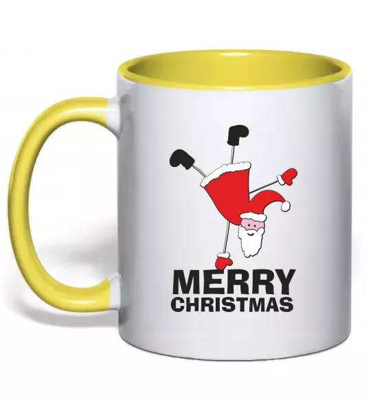 Чашка с цветной ручкой FUN SANTA Солнечно желтый фото