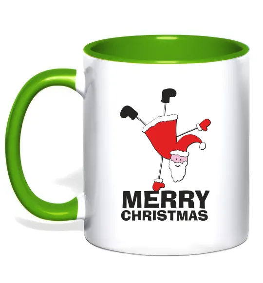 Чашка з кольоровою ручкою FUN SANTA Лаймовий фото