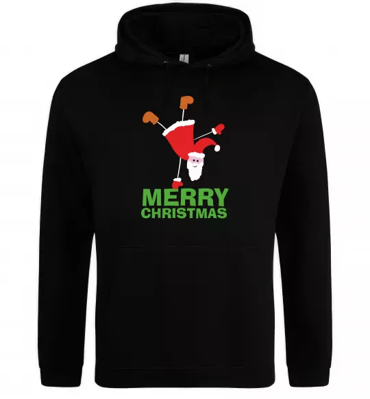 Чоловіча толстовка (худі) FUN SANTA Чорний фото