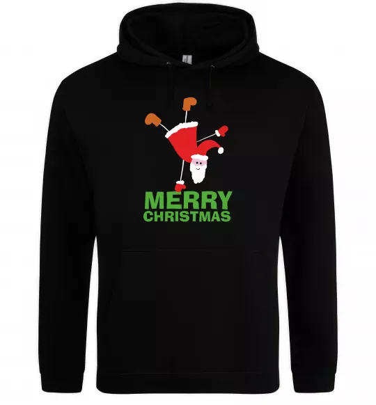 Женская толстовка (худи) FUN SANTA Черный фото