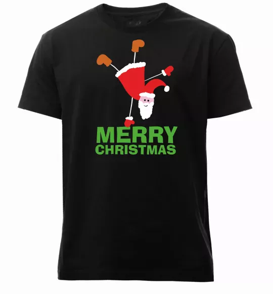 Мужская премиум футболка FUN SANTA Черный фото