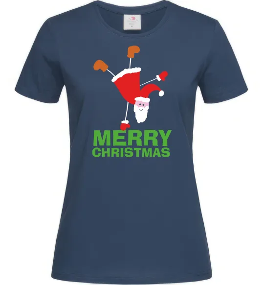 Жіноча футболка FUN SANTA Темно-синій фото