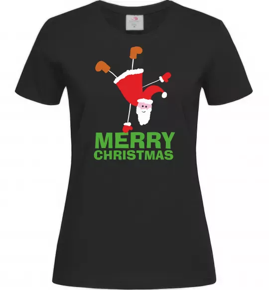 Жіноча футболка FUN SANTA Чорний фото