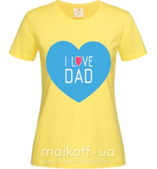 Женская футболка I LOVE DAD Лимонный фото