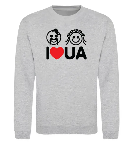 Світшот I love UA Сірий меланж фото