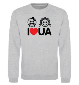 Світшот I love UA Сірий меланж фото