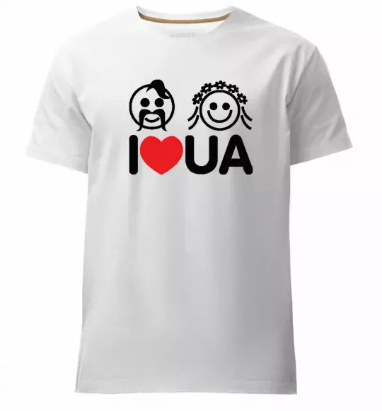 Чоловіча преміум футболка I love UA Білий фото