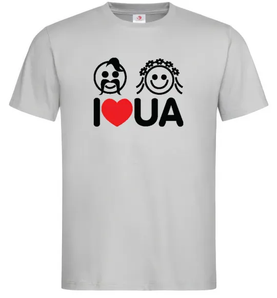 Чоловіча футболка I love UA Сірий фото