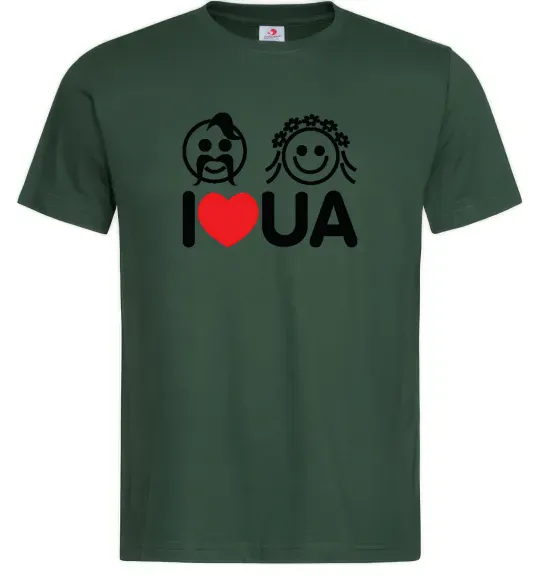 Чоловіча футболка I love UA Темно-зелений фото