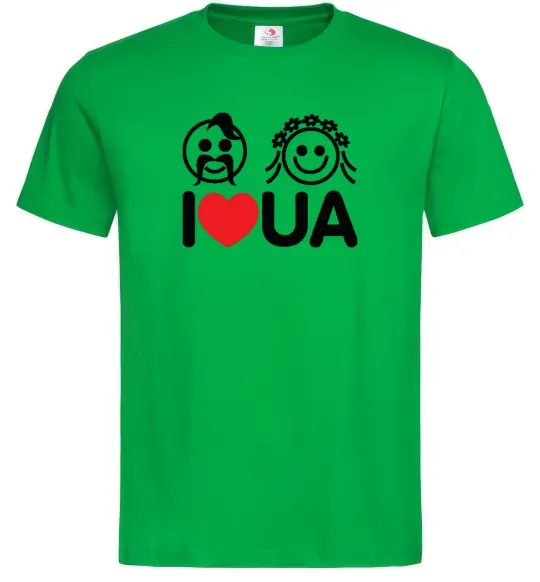 Чоловіча футболка I love UA Зелений фото