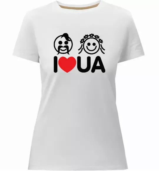 Жіноча преміум футболка I love UA Білий фото