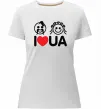 Жіноча преміум футболка I love UA Білий фото