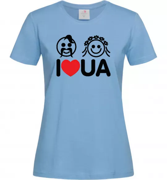 Жіноча футболка I love UA Блакитний фото
