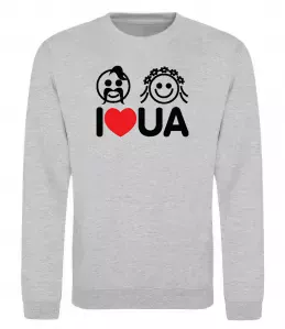 Свитшот I love UA Серый меланж фото