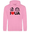 Чоловіча толстовка (худі) I love UA Рожевий фото