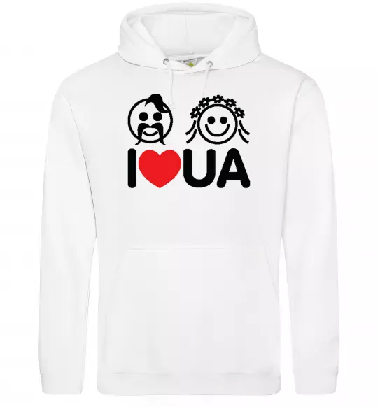 Мужская толстовка (худи) I love UA Белый фото