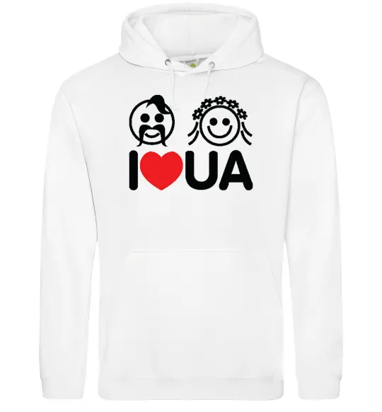 Жіноча толстовка (худі) I love UA Білий фото