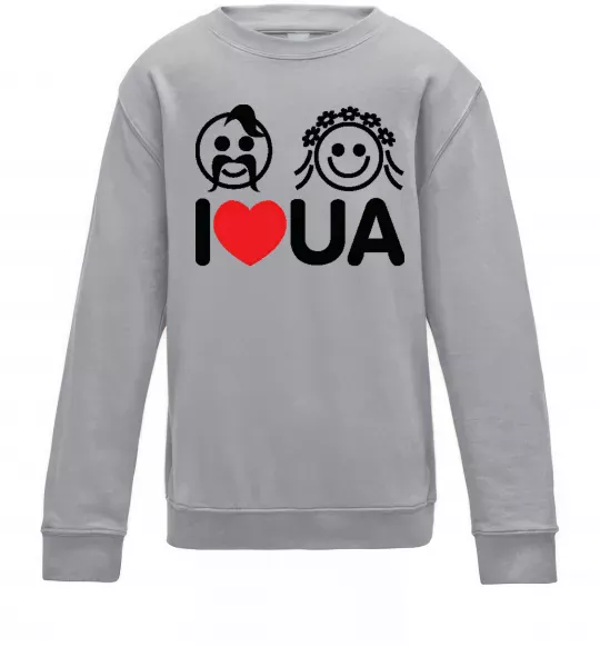 Дитячий світшот I love UA Сірий меланж фото
