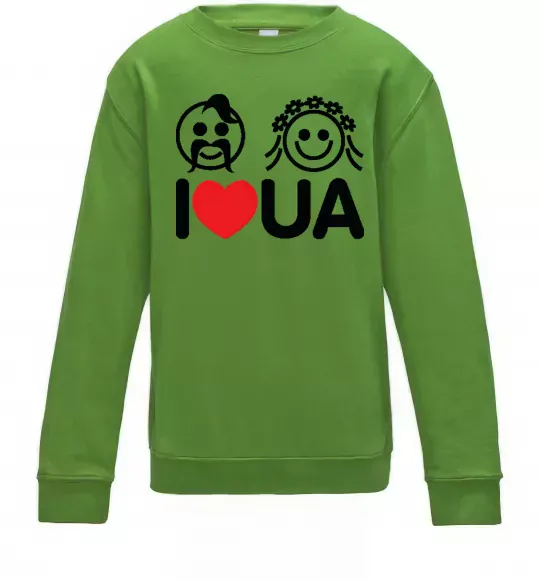 Дитячий світшот I love UA Лаймовий фото