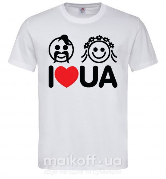 Чоловіча футболка I love UA Білий фото