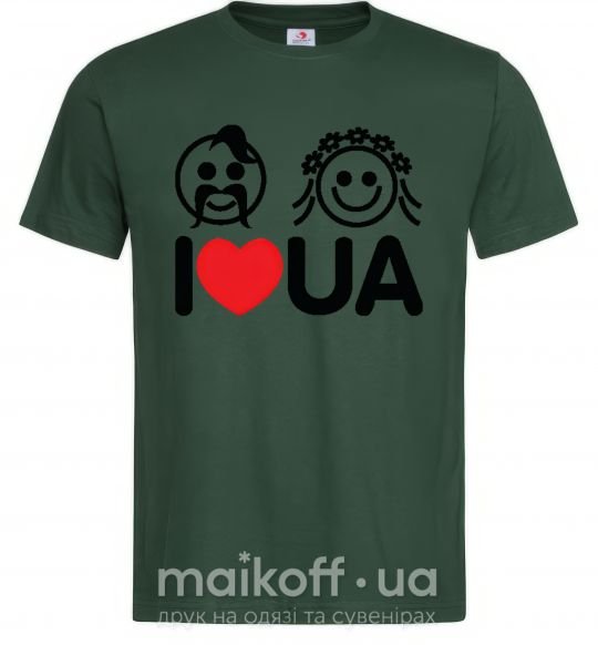 Мужская футболка I love UA Темно-зеленый фото